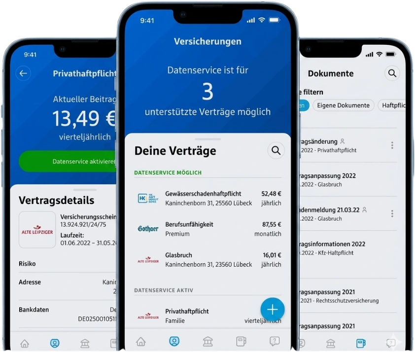 SPAR MIT UNS App - drei Ansichten
